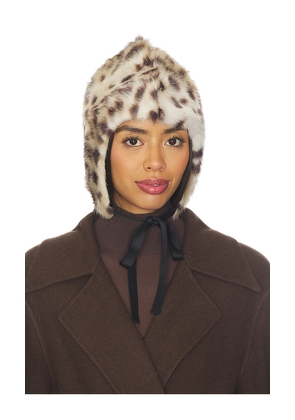 AKNVAS Faux Fur Lynx Headdress in Brown.