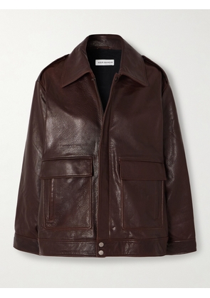 Nour Hammour - Drey Textured-leather Jacket - Brown - FR 32,FR 34,FR 36,FR 38,FR 40,FR 42,FR 44