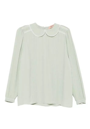 Nº21 lace peter pan collar blouse - Green