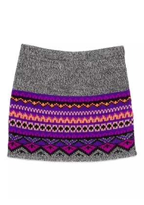 Anna Sui geometric-pattern mini skirt - Grey