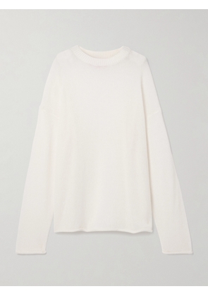 The Elder Statesman - Nimbus Cashmere And Cotton-blend Sweater - Off-white - x small,small,medium,large