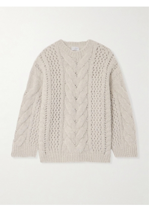 Brunello Cucinelli - Cable-knit Alpaca-blend Sweater - Gray - xx small,x small,small,medium,large,x large