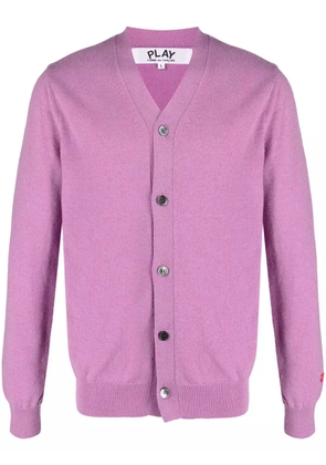 Comme Des Garçons Play Heart-patch wool cardigan - Purple