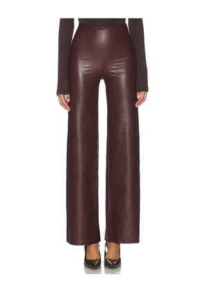 Commando Faux Leather Wide Leg Pant in Burgundy. Size L. Also in M, XL.