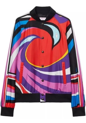 PUCCI Cigni-print silk-twill bomber jacket - Red