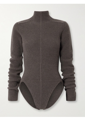 Rick Owens - Headon Knitted Cashmere And Wool-blend Turtleneck Bodysuit - Gray - x small,small,medium,large,x large