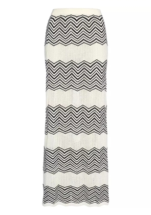 ERES Réglisse chevron-pattern maxi skirt - Black