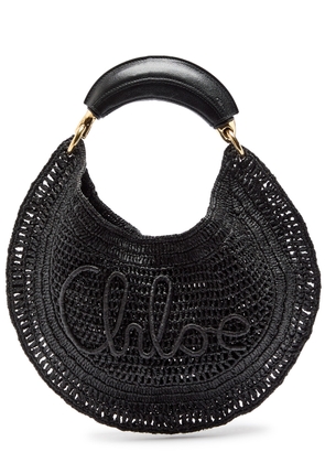 Chloe Summer Banana Logo Raffia Shoulder bag - Black - One Size