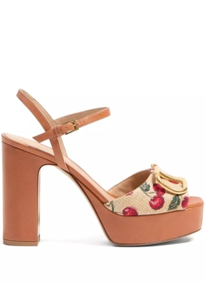 Valentino Garavani 115mm VLogo Signature Cherryfic sandals - Neutrals