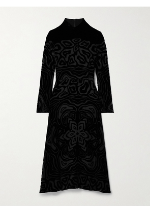Ulla Johnson - Helena Devoré-velvet Midi Dress - Black - US2,US4,US6,US8,US10