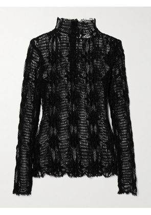 Ulla Johnson - Amal Cotton-blend Lace Turtleneck Top - Black - x small,small,medium,large
