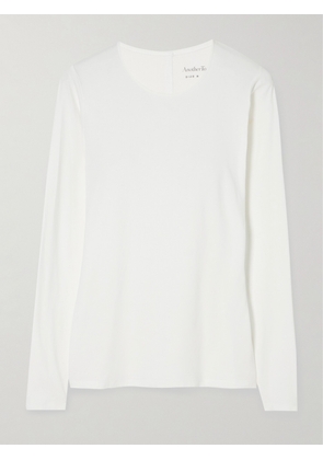 Another Tomorrow - Stretch Cotton And Lyocell-blend Jersey T-shirt - White - x small,small,medium,large,x large