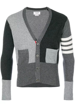 Thom Browne fitted waist v-neck cardigan - Grey
