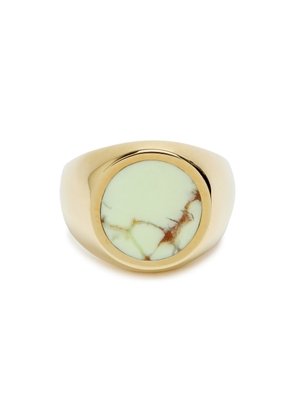 Legier Stone-embellished Signet Ring - Cream - 7 (N)