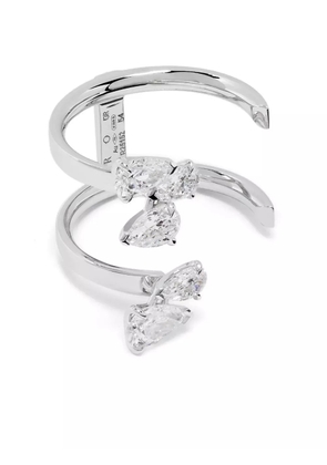 Repossi 18kt white gold Serti sur Vide diamong ring - Silver