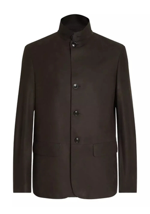 Zegna Il Conte calf-leather jacket - Brown