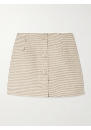 DESTREE - Lucio Striped Wool-blend Mini Skirt - Neutrals - x small,small,medium,large