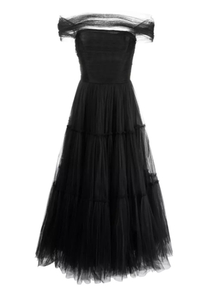 Ana Radu off-shoulder fluted maxi dress - Black