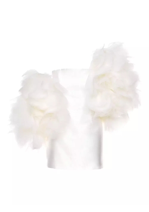 Ana Radu floral-ruffle minidress - White