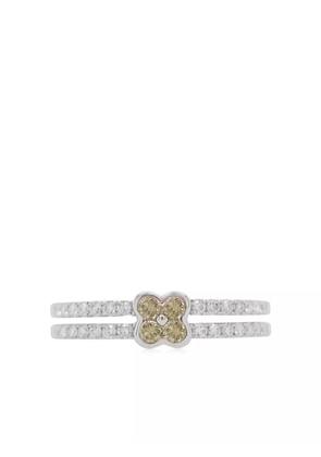 HYT Jewelry 18kt white gold two-band diamond ring - Silver