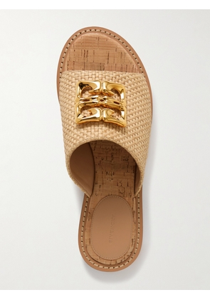 Givenchy - 4g Liquid Logo-embellished Raffia Slides - Neutrals - IT35,IT36,IT36.5,IT37,IT37.5,IT38,IT38.5,IT39,IT39.5,IT40,IT41