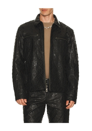 Affliction Quilted Cross Leather Jacket in Black. Size L. Also in M, S, XL/1X.