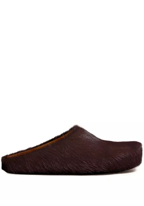 Marni Fussbett calf-hair mules - Brown