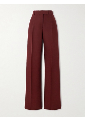 Ferragamo - Straight-leg Faille Pants - Burgundy - IT36,IT38,IT40,IT42,IT44,IT46,IT48