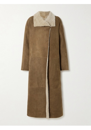 Nour Hammour - Asymmetric Shearling Coat - Brown - FR 34,FR 36,FR 38,FR 40,FR 42,FR 44