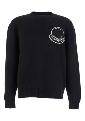 Moncler logo-patch crew-neck sweater - Black