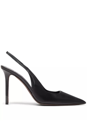 Brunello Cucinelli monili-detail leather slingback pumps - Black