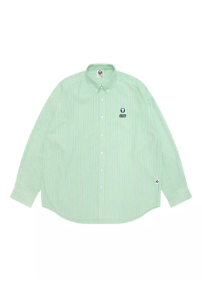 AAPE BY *A BATHING APE® striped logo-embroidered shirt - Green
