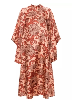 La DoubleJ Magnifico floral-print midi dress - Orange