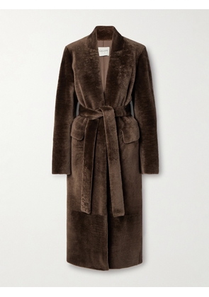 Salon 1884 - Henning Belted Shearling Coat - Brown - small,medium