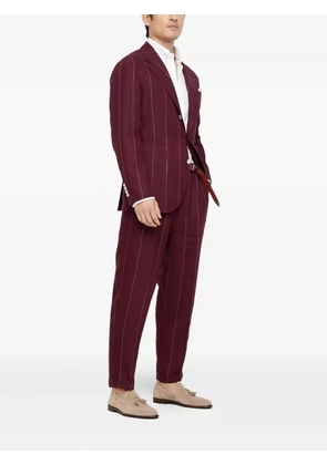 Brunello Cucinelli pinstripe linen suit - Red