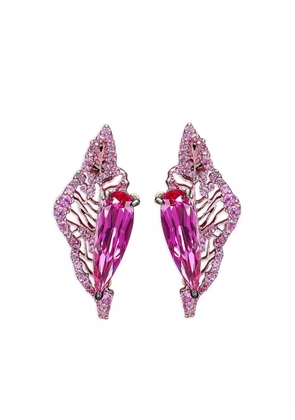 Anabela Chan 14K white gold and rhodium vermeil Halia sapphire earrings - Silver