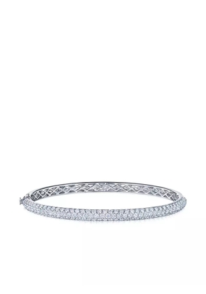 KWIAT 18kt white gold diamond Moonlight three-row medium bangle - Silver