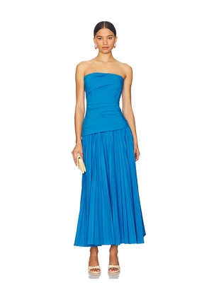 SIMKHAI Arie Strapless Bustier Midi Dress in Royal. Size 12. Also in 0, 8.