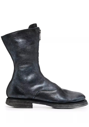 Guidi front-zip ankle boots - Blue
