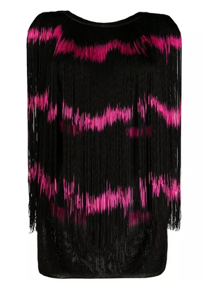 Jean Paul Gaultier Pre-Owned 1985 frayed striped vest - Black