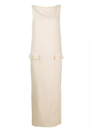 Gianfranco Ferré Pre-Owned slash neck maxi dress - Neutrals