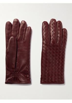 Bottega Veneta - Intrecciato Leather Gloves - Burgundy - 6.5,7,7.5