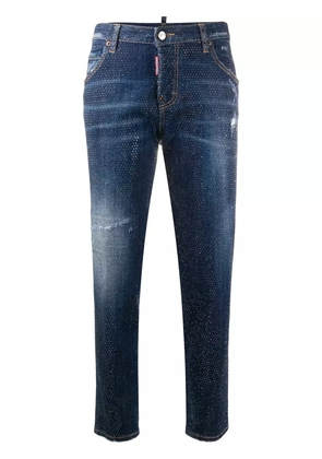 DSQUARED2 studded cropped skinny-fit jeans - Blue