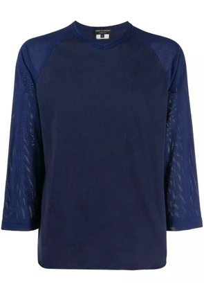 Comme Des Garçons Pre-Owned 1990s mesh sleeves T-shirt - Blue
