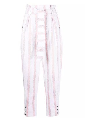 IRO Rula striped-leg trousers - White