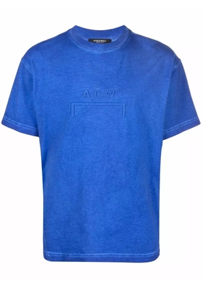 A-COLD-WALL* logo-embroidered organic cotton T-shirt - Blue