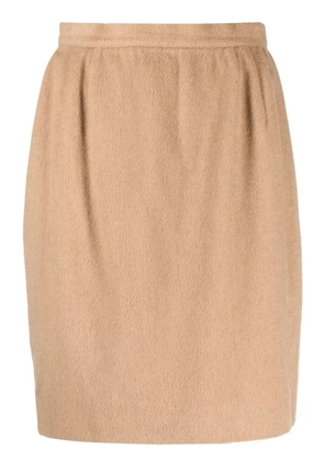 Valentino Garavani Pre-Owned 1980s gathered detailing pencil skirt - Neutrals