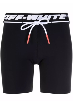 Off-White logo-waistband running shorts - Black