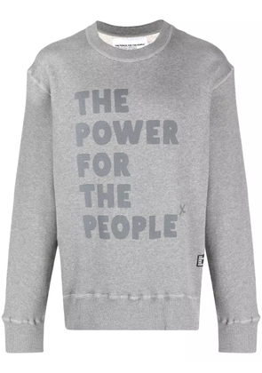 The Power For The People logo-print organic-cotton sweatshirt - Grey