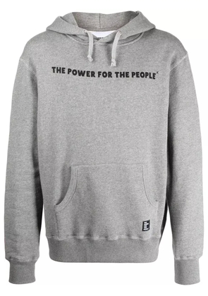 The Power For The People logo-print detail hoodie - Grey